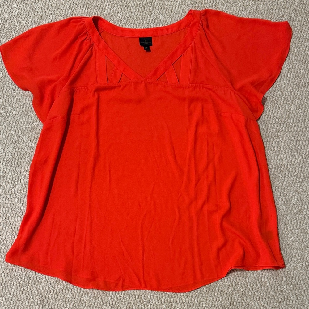 Worthington Women’s Orange Short Sleeve Blouse
